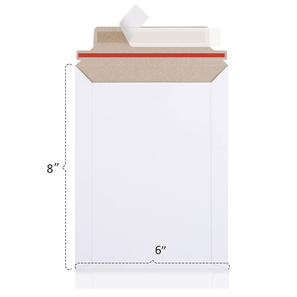 400Pcs Flat Photo Mailers Self Adhesive Document CD Cardboard Envelopes 300gsm
