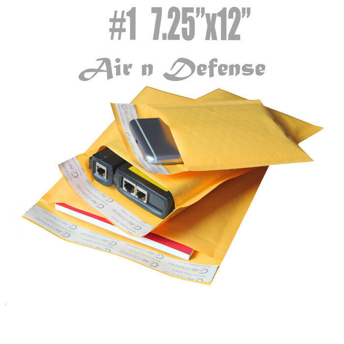200 #1 7.25×12 Kraft Bubble Padded Envelopes Mailers Shipping Bags AirnDefense