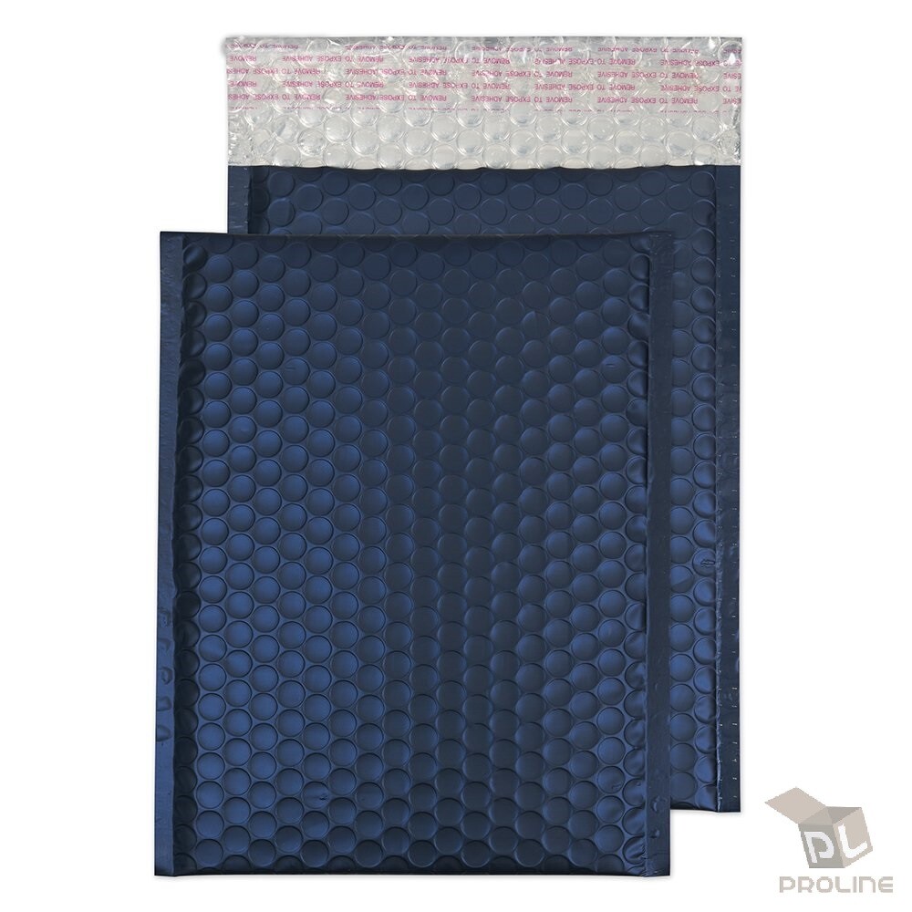 250 #0 Matte Metallic Blue Poly Bubble Mailers Envelope 6.5×10 DVD CD Extra Wide