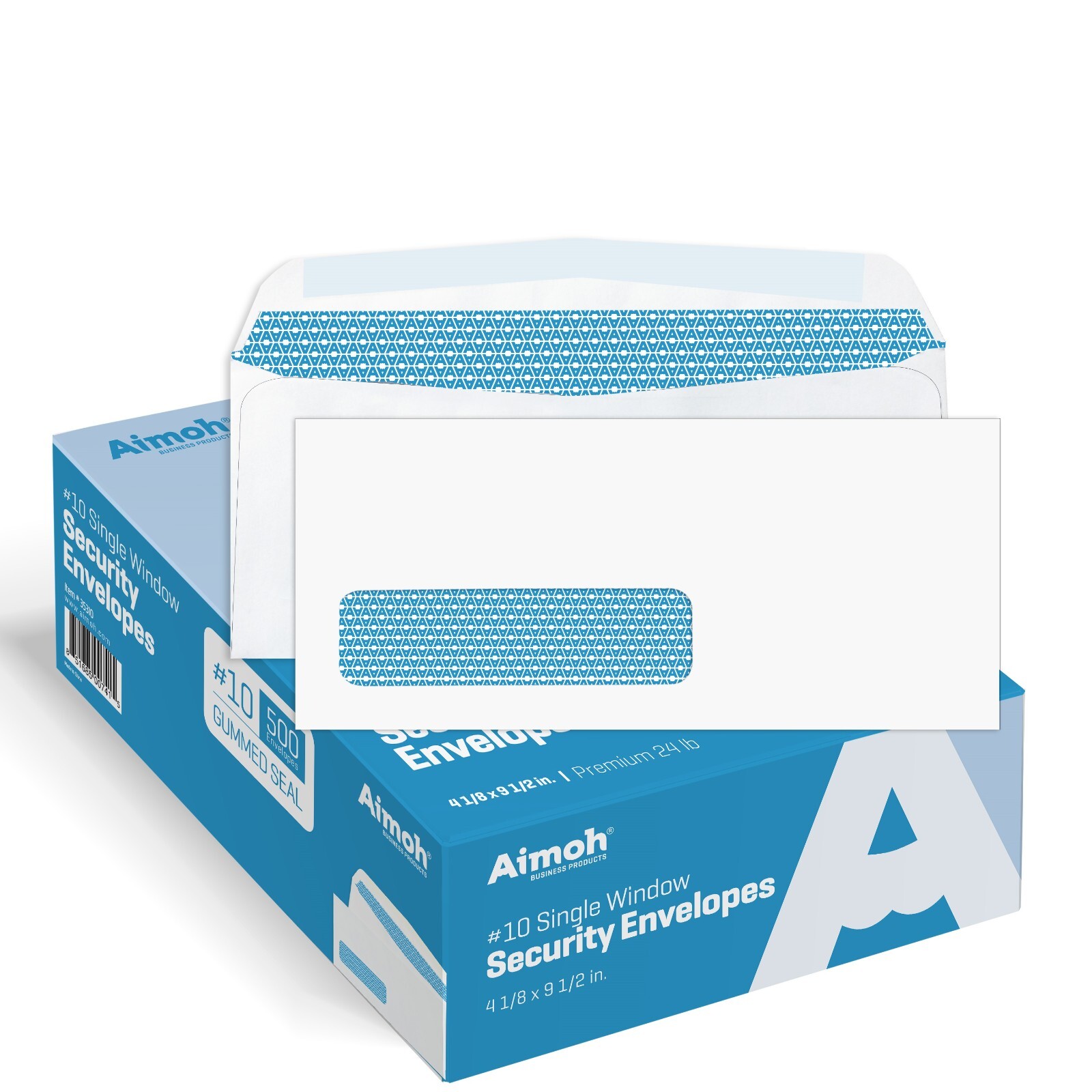 2500 #10 Single Left Window Security Envelopes, Gummed Closure (35310-2500)