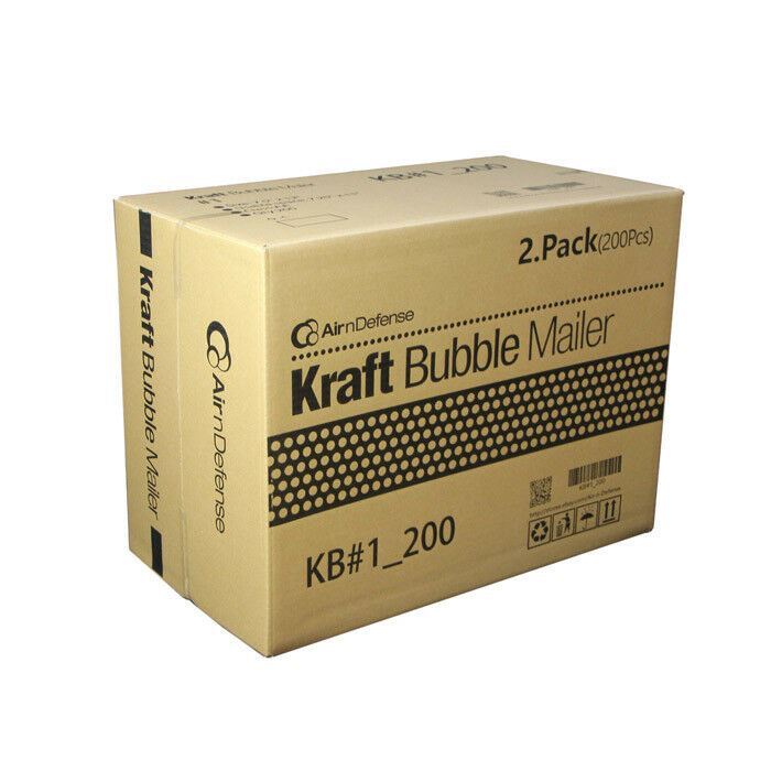 200 #1 7.25×12 Kraft Bubble Padded Envelopes Mailers Shipping Bags AirnDefense