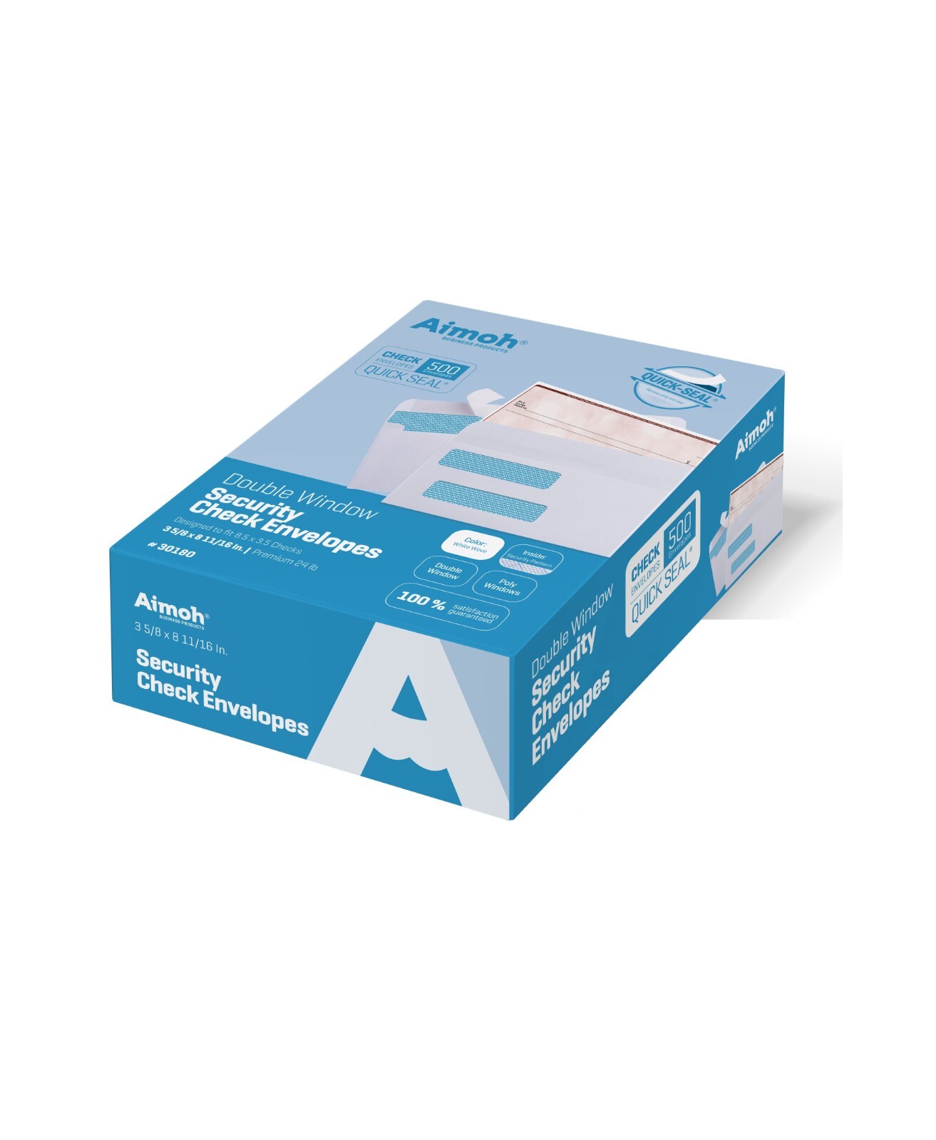#8 Double Window Self Seal Security Envelopes – Security Tinted (30180)