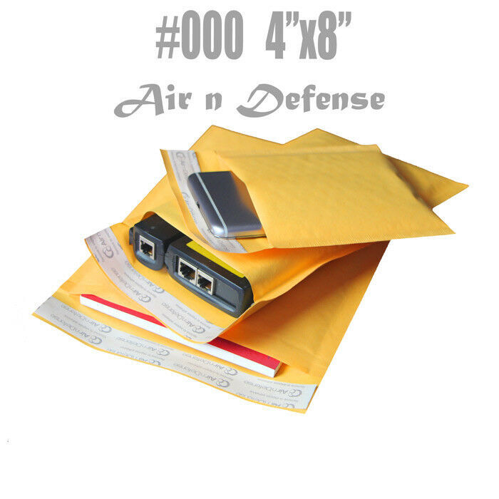 2000 #000 4×8 Kraft Bubble Padded Envelopes Mailers Shipping Bags AirnDefense