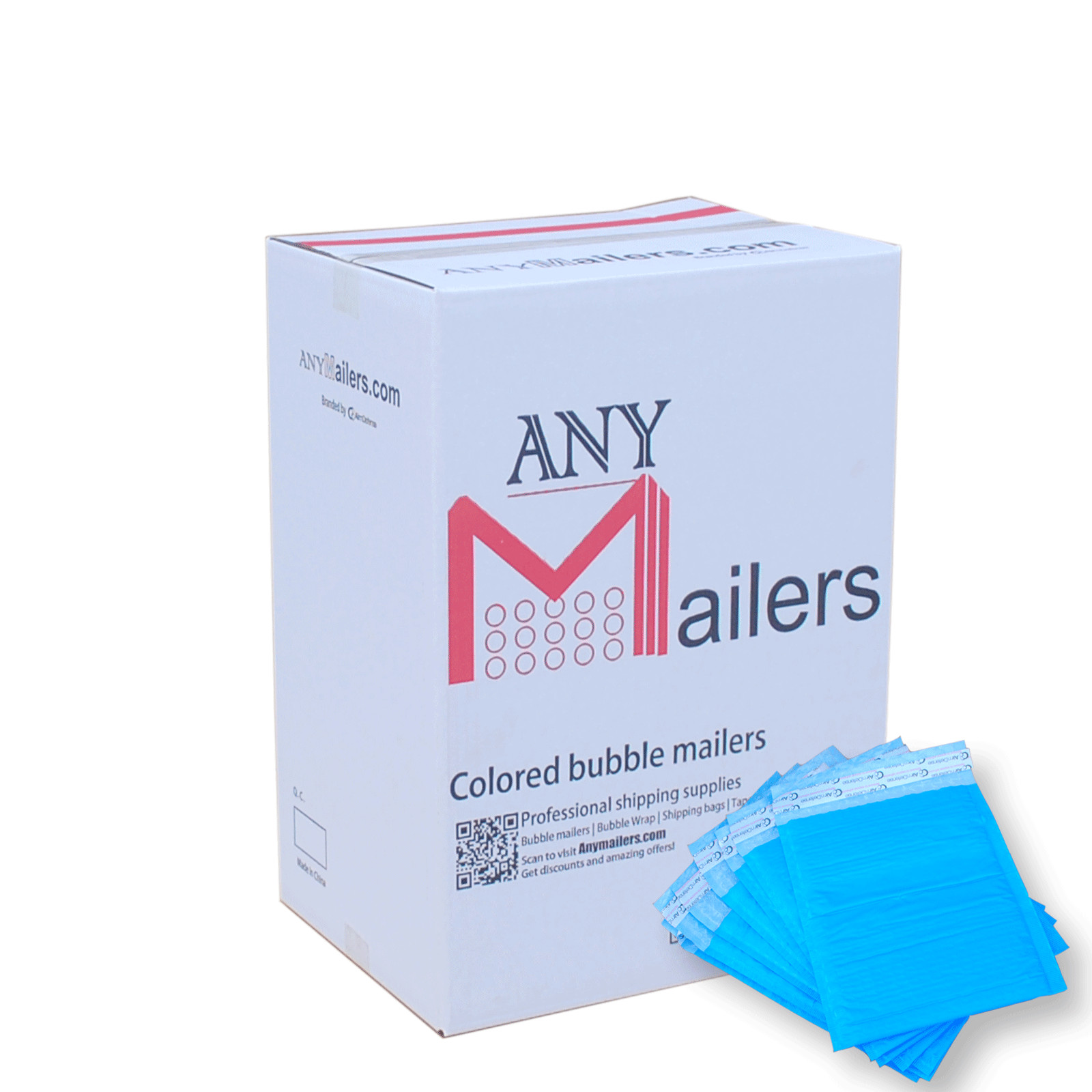 AirnDefense 100 #5 10.5X16″ Blue Poly Bubble Mailers Shipping Padded Envelope