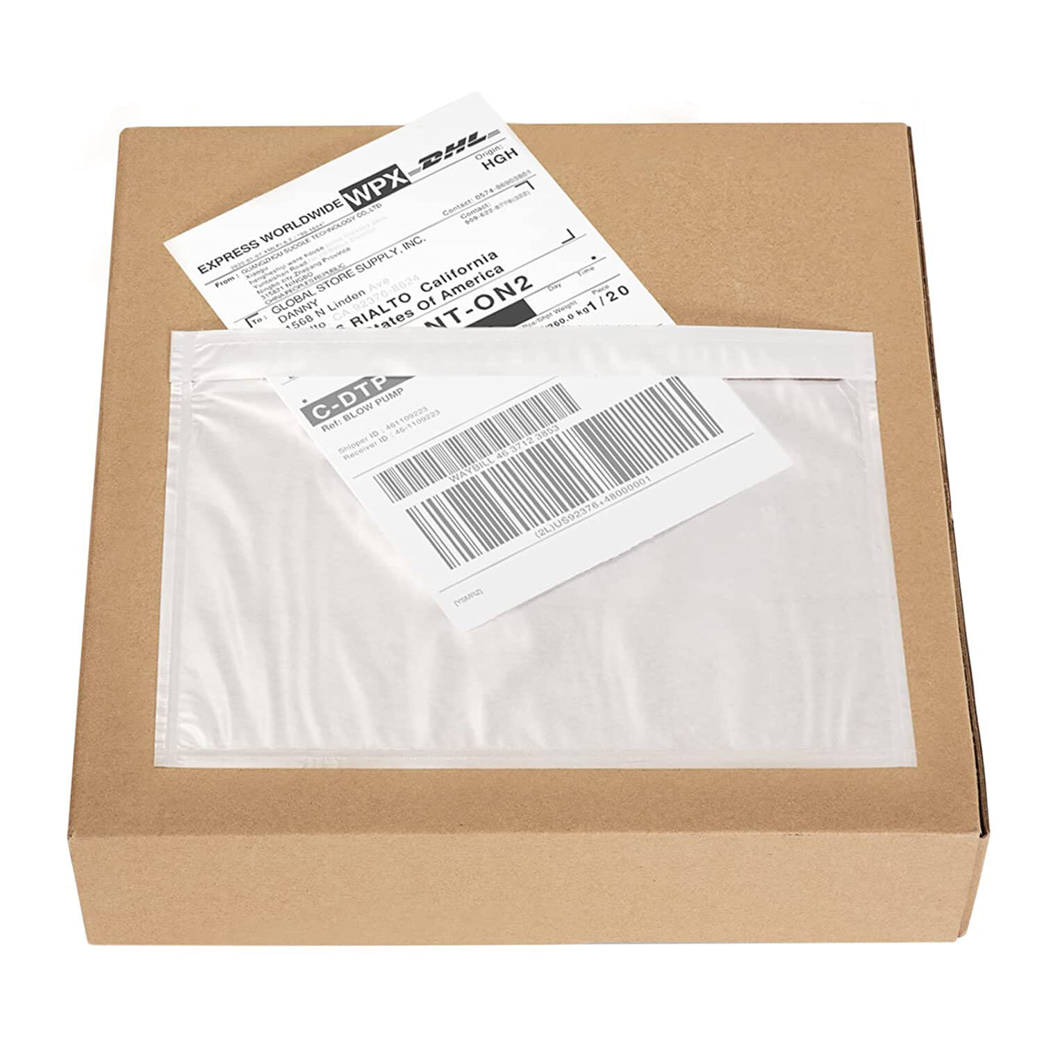 7.5 x5.5 Packing List Envelope Clear Self Seal Shipping Sleeve Mailing Pouch Bag