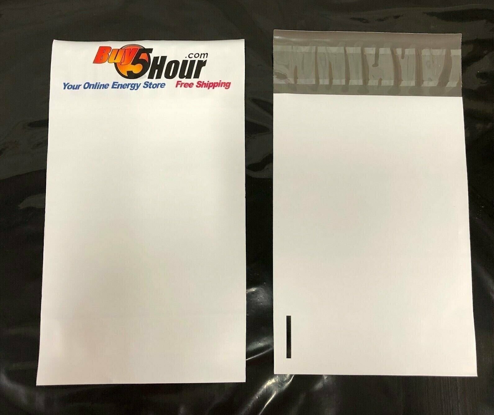 50 5″ x 7″ Unlined White Poly Mailer- Printing on Lip Self Seal Bag