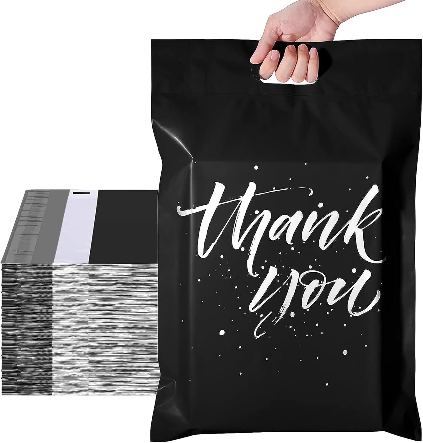 Poly Mailers 10×13 100 Pcs | Upgrade Design Shipping Bags with Handle | Plast…