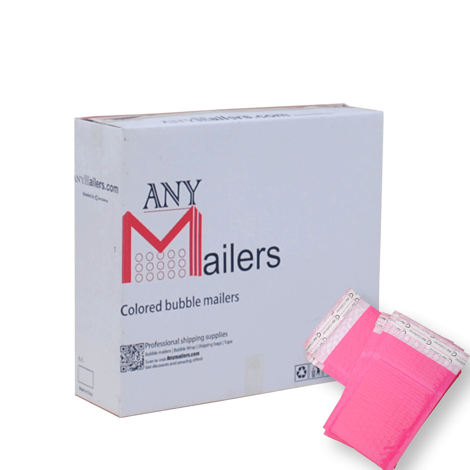 AirnDefense 1000 #000 4X8″ Pink Poly Bubble Mailers Shipping Padded Envelope