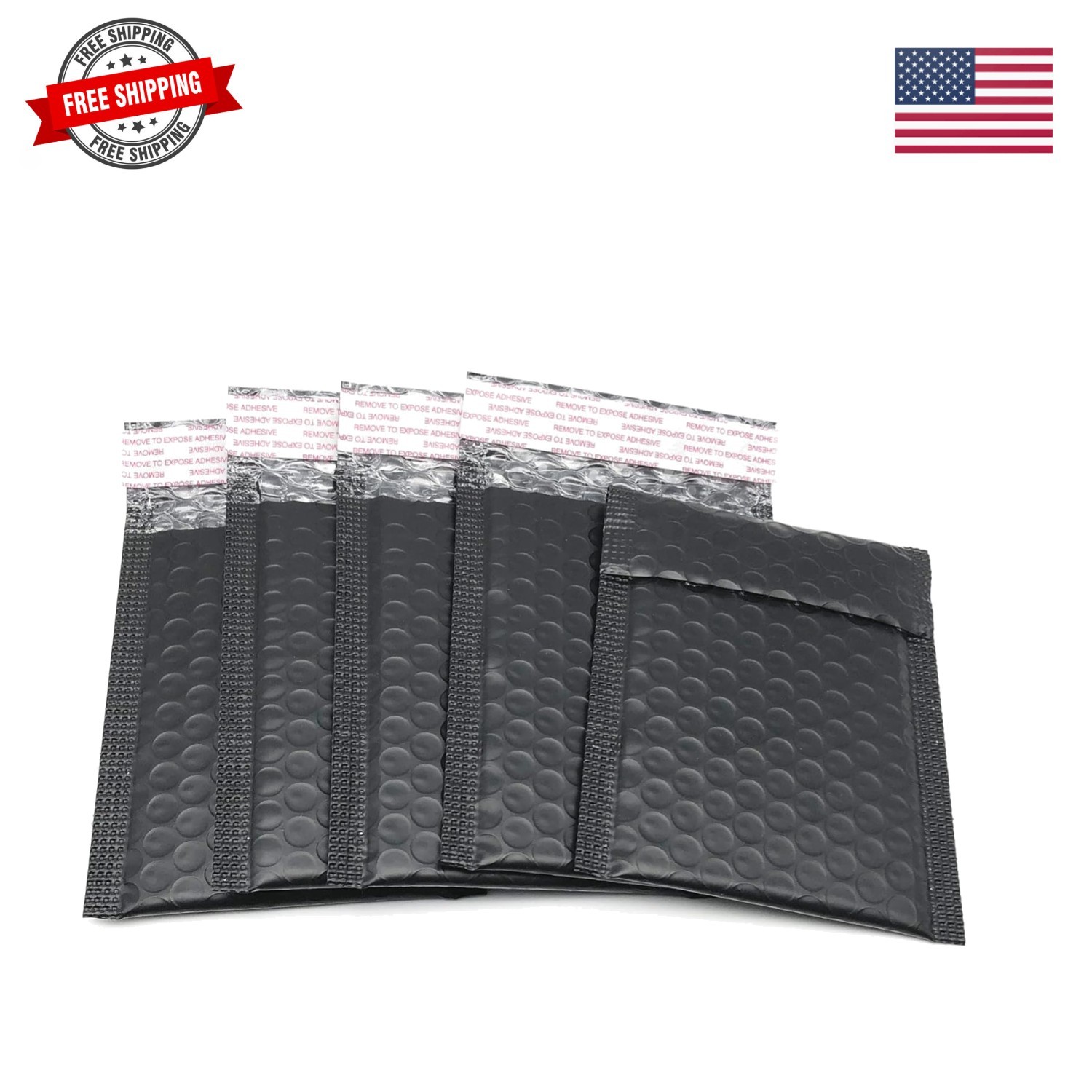 5×7 Inch Black Poly Bubble Mailers Small Padded Envelopes Self-Sealing Shippi…