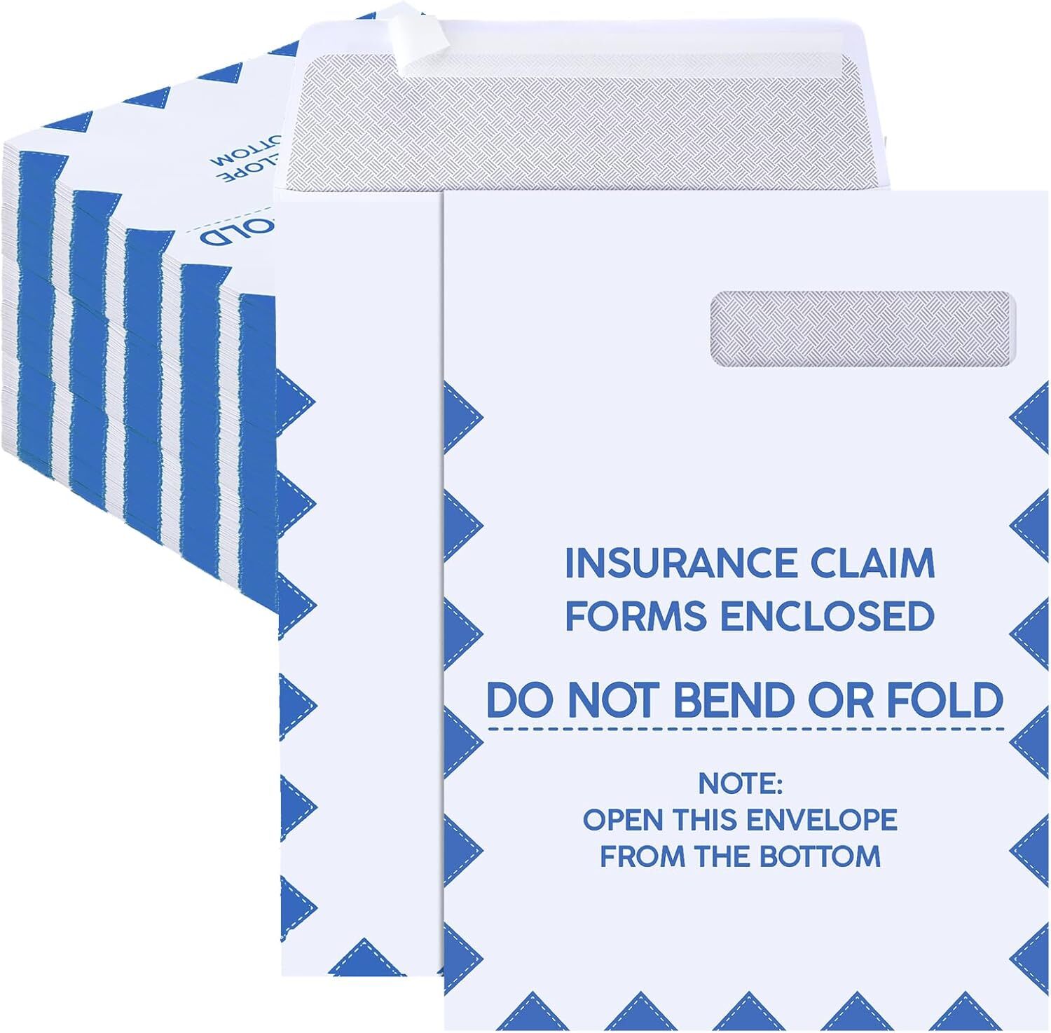 100 Pcs CMS 1500 Claim Forms Envelopes Large Security Window Envelopes for In…