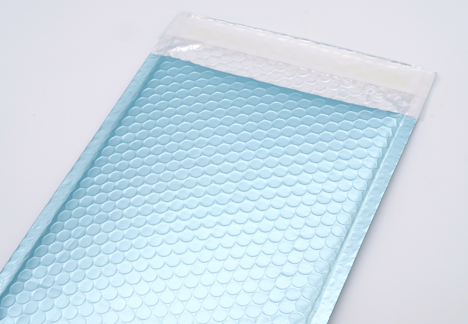 50 #2 Matte Metallic Ice Blue Poly Bubble Mailers 8.5×12 (Inner 8.5×11)