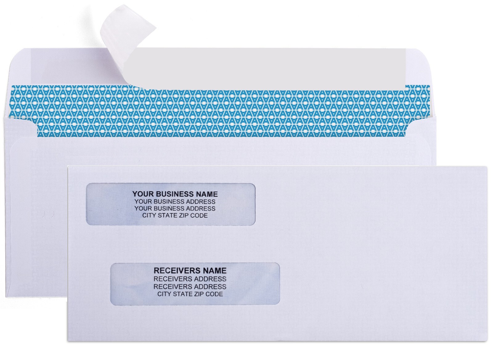 #8 Double Window Self Seal Security Envelopes – Security Tinted (30180)